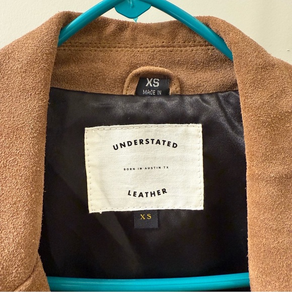 Free People Understated Leather Marlboro Fringe Blazer XS Tan Suede Western Boho - Picture 4 of 10